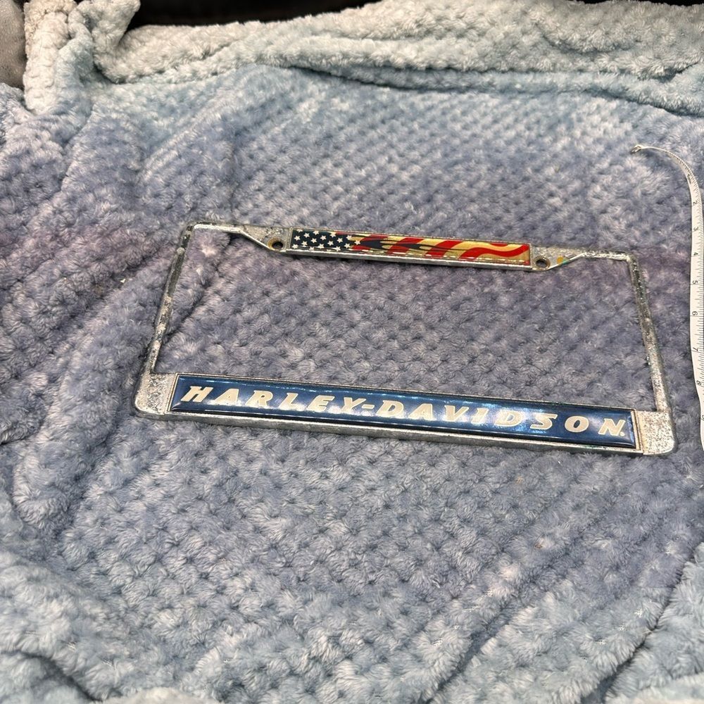 Harley-Davidson Blue and Red American Flag License Plate Frame